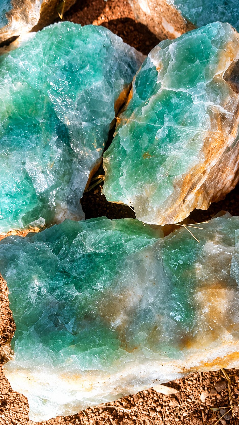 Raw mineral specimens